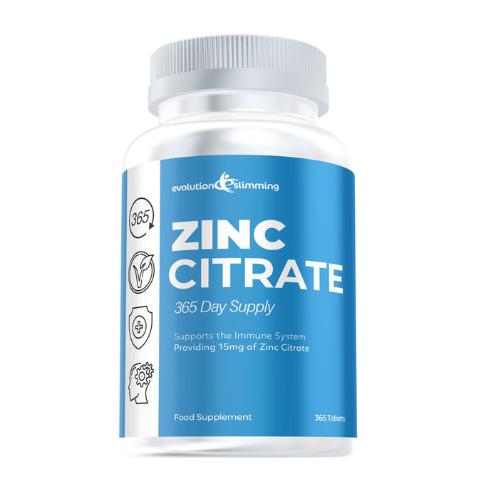 Zinc Citrate - One Year Supply - Providing 15mg of Zinc