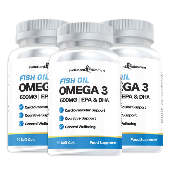 Omega 3 Fish Oil 500mg Capsules - Rich in EPA & DHA for Heart Health, Joint Support & Cognitive Function