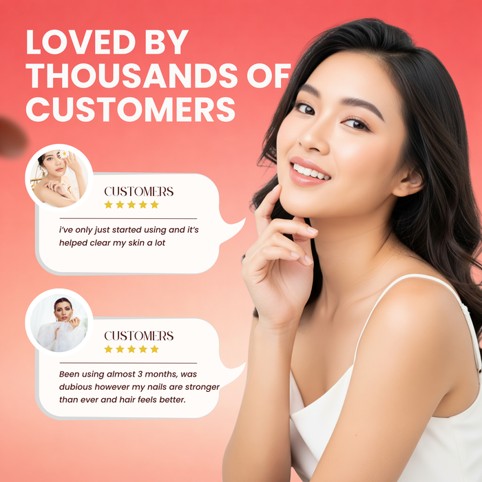 Colágeno hidrolizado de alta potencia 1000 mg para cabello, piel y uñas + vitamina C