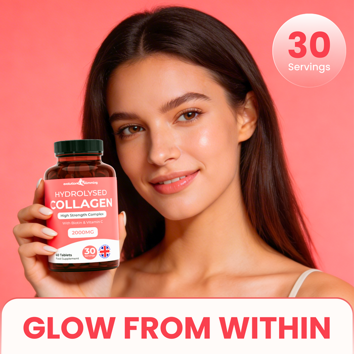 Colágeno hidrolizado de alta potencia 1000 mg para cabello, piel y uñas + vitamina C