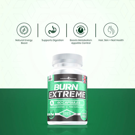 Burn Extreme High Strength Weight Loss Supplement - Caffeine-Free and Vegetarian - Evolution Slimming