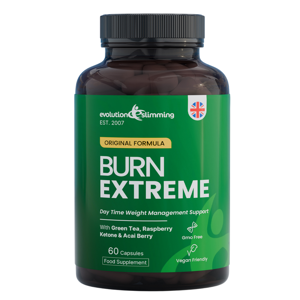 Suplemento para bajar de peso Burn Extreme de alta potencia: sin cafeína y vegetariano. 