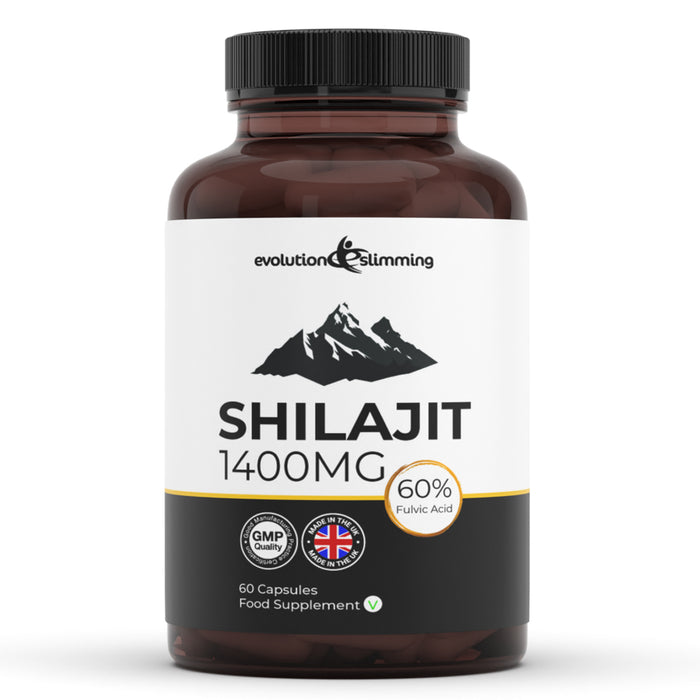 Shilajit Capsules 1400 mg Shilajit avec 60 % d'acide fulvique, capsules haute résistance